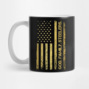 God Family Steelers Pro Us Flag Shirt Father's Day Dad Gift Mug